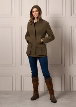 Surrey Ladies Tweed Coat In Hemlock - Regular Fit -Alan Paine Fashion Store Ladies Tweed Jacket Surrey Hemlock 6