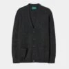 Cornwall Lambswool Cardigan In Charcoal - Classic Fit