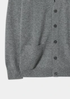 Cornwall Lambswool Cardigan In Grey Mix - Classic Fit -Alan Paine Fashion Store Lambswool Cardigan Grey Mix 2