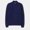 Sutherland Lambswool 1/4 Zip Jumper In Indigo - Regular Fit