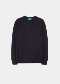 Kilsyth Men's Lambswool Jumper In Navy - Regular Fit