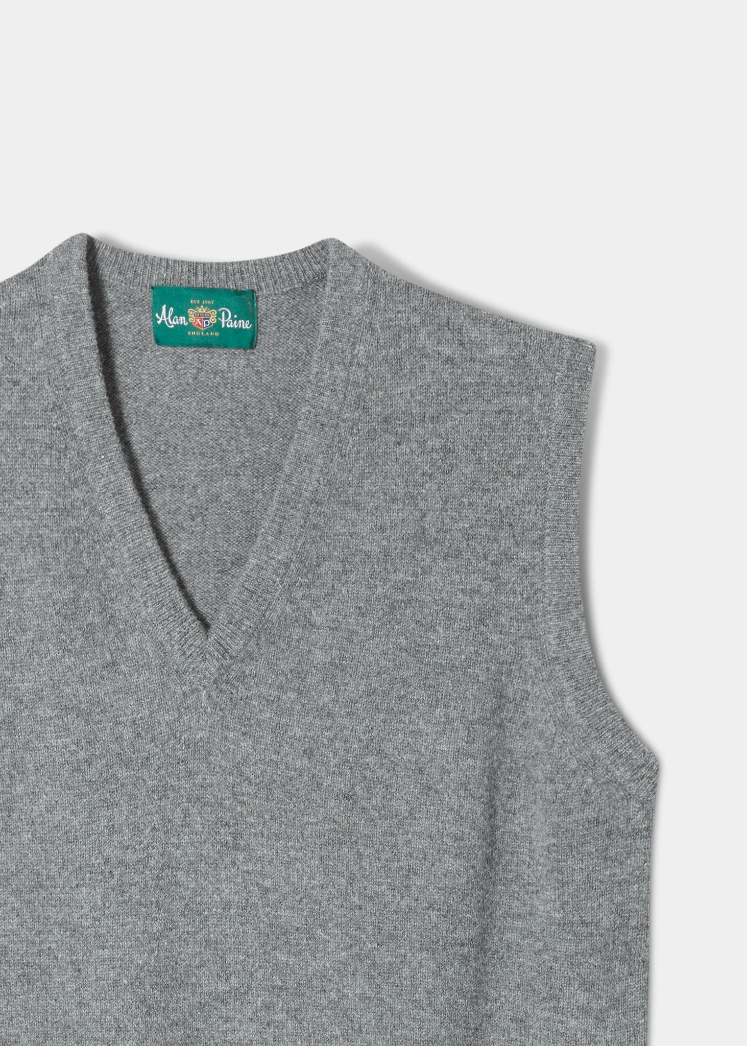 Norfolk Men's Lambswool Slipover In Grey Mix - Classic Fit 2 Norfolk Men's Lambswool Slipover In Grey Mix - Classic Fit - Image 2