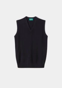 Norfolk Men's Lambswool Slipover In Navy - Classic Fit