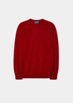 Dorset Men's Lambswool Jumper In Dubonnet - Classic Fit