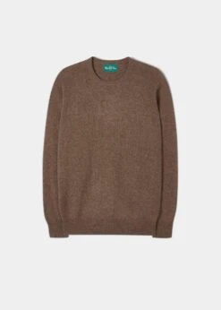 Dorset Men's Lambswool Jumper In Tobacco - Classic Fit