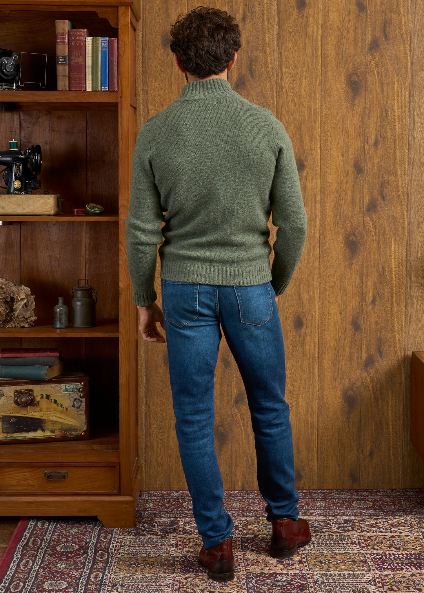 Landford Men's Lambswool Buttoned Jumper In Landscape - Regular Fit 4 Landford Men's Lambswool Buttoned Jumper In Landscape - Regular Fit - Image 4