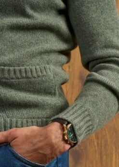 Landford Men's Lambswool Buttoned Jumper In Landscape - Regular Fit 10 Landford Men's Lambswool Buttoned Jumper In Landscape - Regular Fit -Alan Paine Fashion Store Landford Cable Lambswool Cardigan Landscape 4