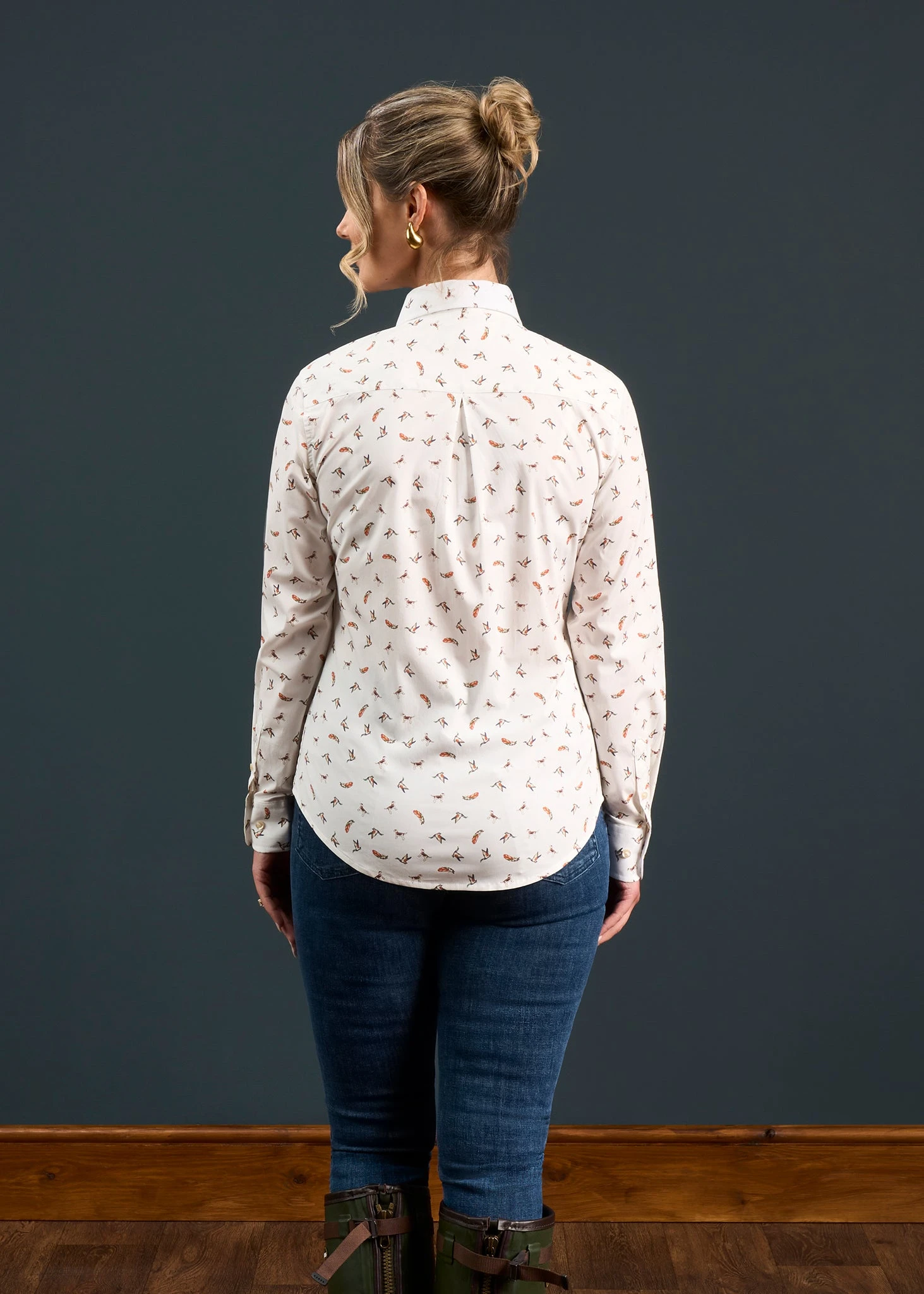 Lawen Ladies Printed Cotton Shirt - Dog & Duck Design 4 Lawen Ladies Printed Cotton Shirt - Dog & Duck Design - Image 4