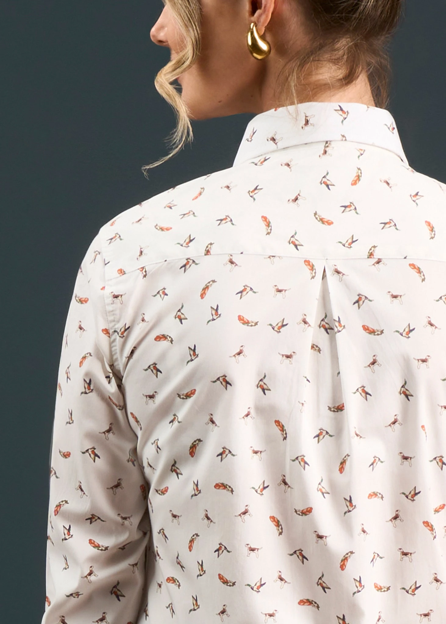 Lawen Ladies Printed Cotton Shirt - Dog & Duck Design 5 Lawen Ladies Printed Cotton Shirt - Dog & Duck Design - Image 5