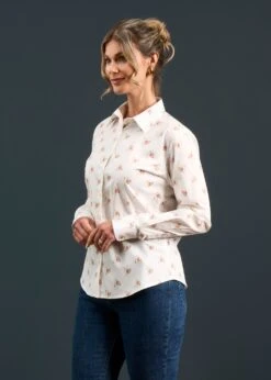 Lawen Ladies Printed Cotton Shirt - Floral Print -Alan Paine Fashion Store Lawen Ladies Printed Cotton Shirt Floral Print 2