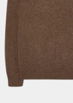 Lenzie Men's Lambswool Jumper In Tobacco - Regular Fit 5 Lenzie Men's Lambswool Jumper In Tobacco - Regular Fit -Alan Paine Fashion Store Lenzie Lambswool Tobacco Jumper 3