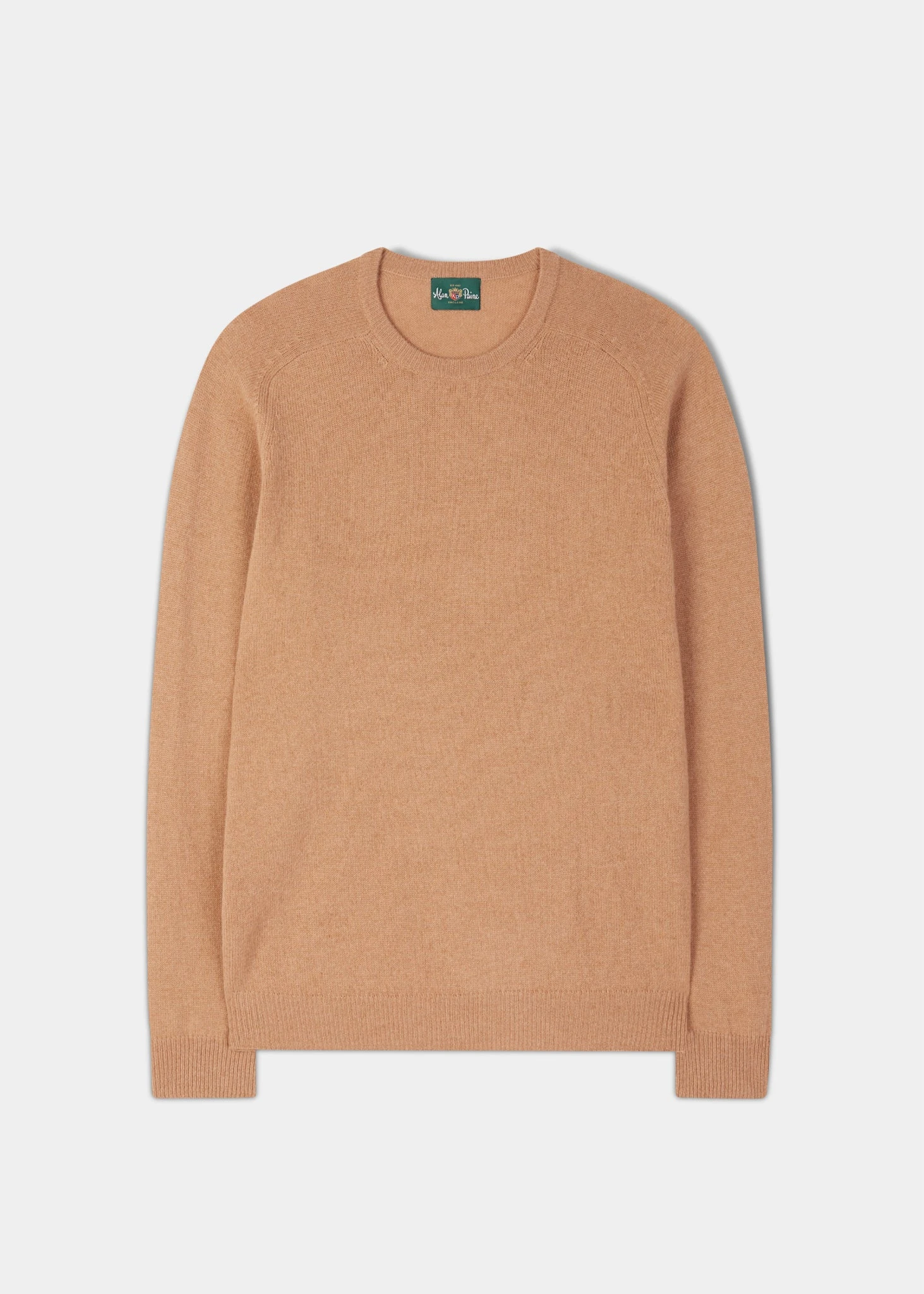 Lenzie Men's Lambswool Jumper In Camel - Regular Fit 1 Lenzie Men's Lambswool Jumper In Camel - Regular Fit