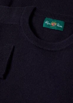Lenzie Men's Lambswool Jumper In Navy Jumper - Regular Fit -Alan Paine Fashion Store Lenzie Mens Lambswool Jumper Navy