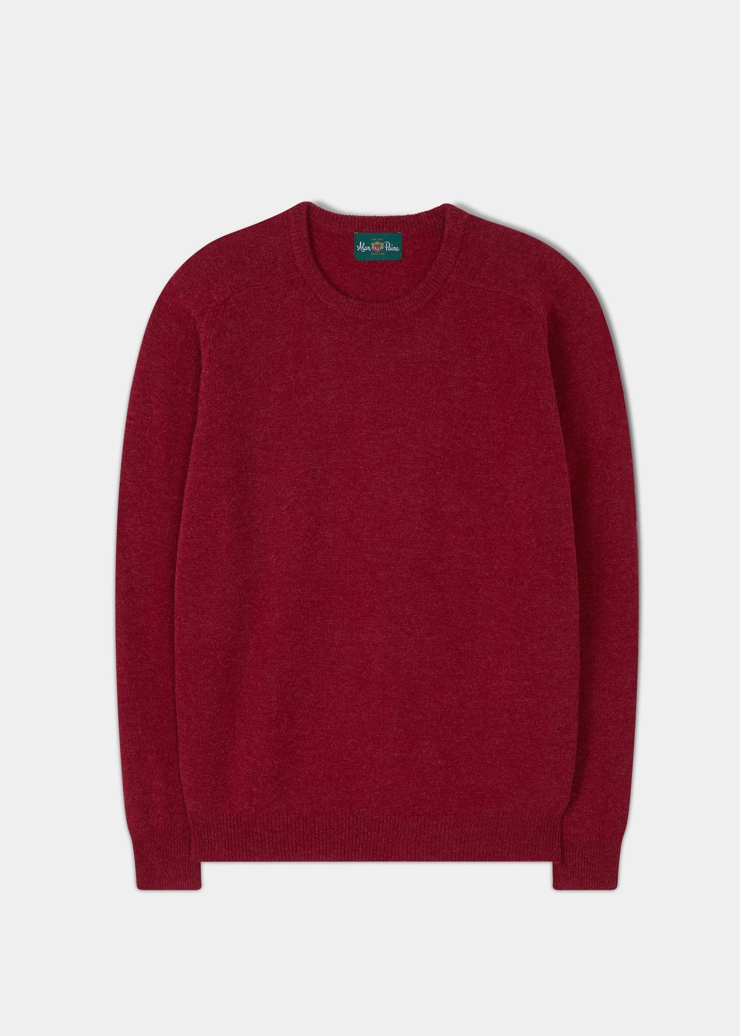 Lenzie Men's Lambswool Jumper In Poppy - Regular Fit 1 Lenzie Men's Lambswool Jumper In Poppy - Regular Fit