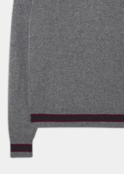 Limited Edition Commemorative Lambswool Sweater In Grey Mix 7 Limited Edition Commemorative Lambswool Sweater In Grey Mix -Alan Paine Fashion Store Limited edition commemorative lambswool sweater grey mix 3