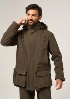 Lockwood Men's Shooting Coat In Olive - Shooting Fit -Alan Paine Fashion Store Lockwood Waterproof Shooting Coat Olive 2