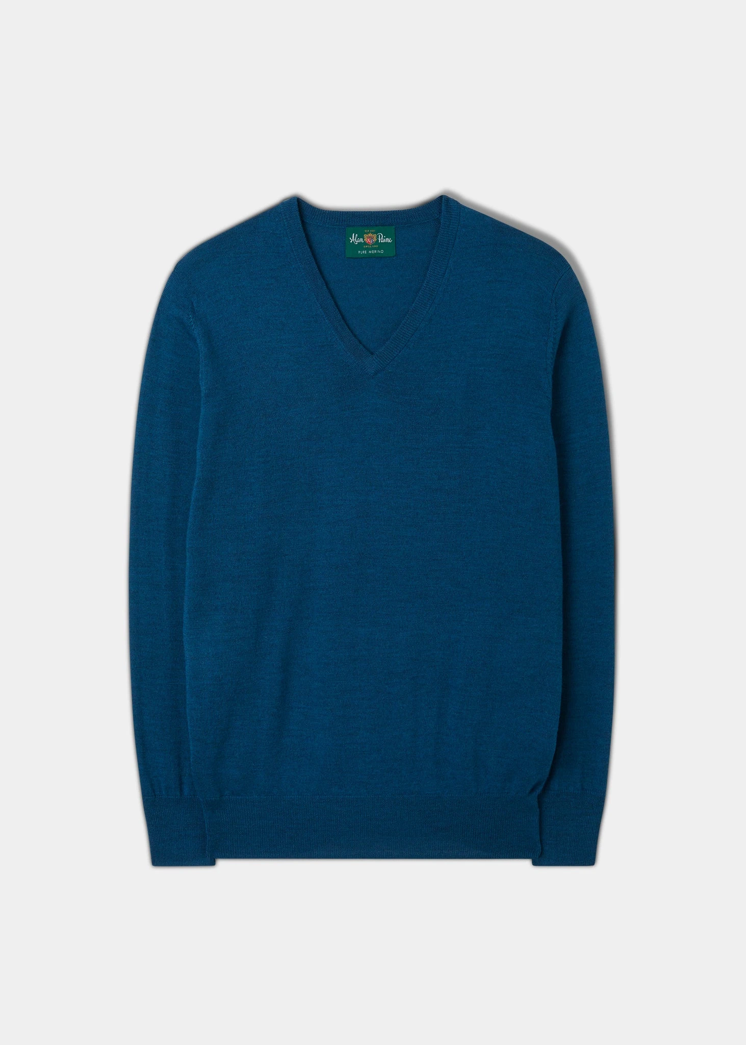 Millbreck Men's Merino Wool Jumper In Bottle Blue - Regular Fit 1 Millbreck Men's Merino Wool Jumper In Bottle Blue - Regular Fit
