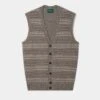 Maywick Men's Lambswool Fair Isle Waistcoat In Vole