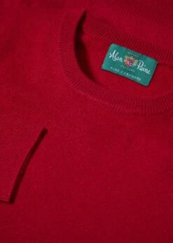 Melfort Cashmere Jumper In Ruby - Regular Fit 5 Melfort Cashmere Jumper In Ruby - Regular Fit -Alan Paine Fashion Store Melfort Cashmere Jumper Crew Neck Ruby