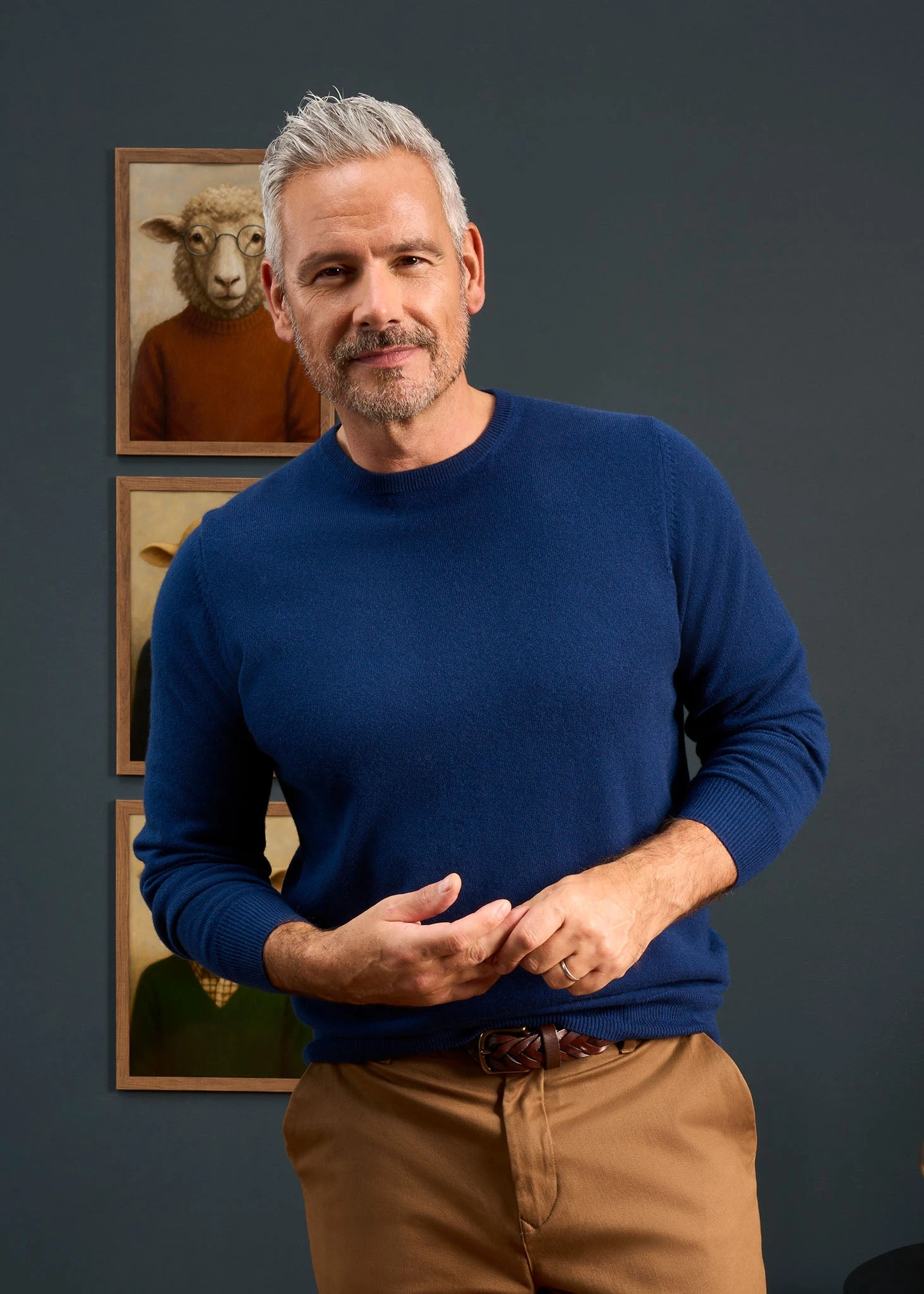 Melfort Cashmere Jumper In Indigo - Regular Fit 2 Melfort Cashmere Jumper In Indigo - Regular Fit - Image 2