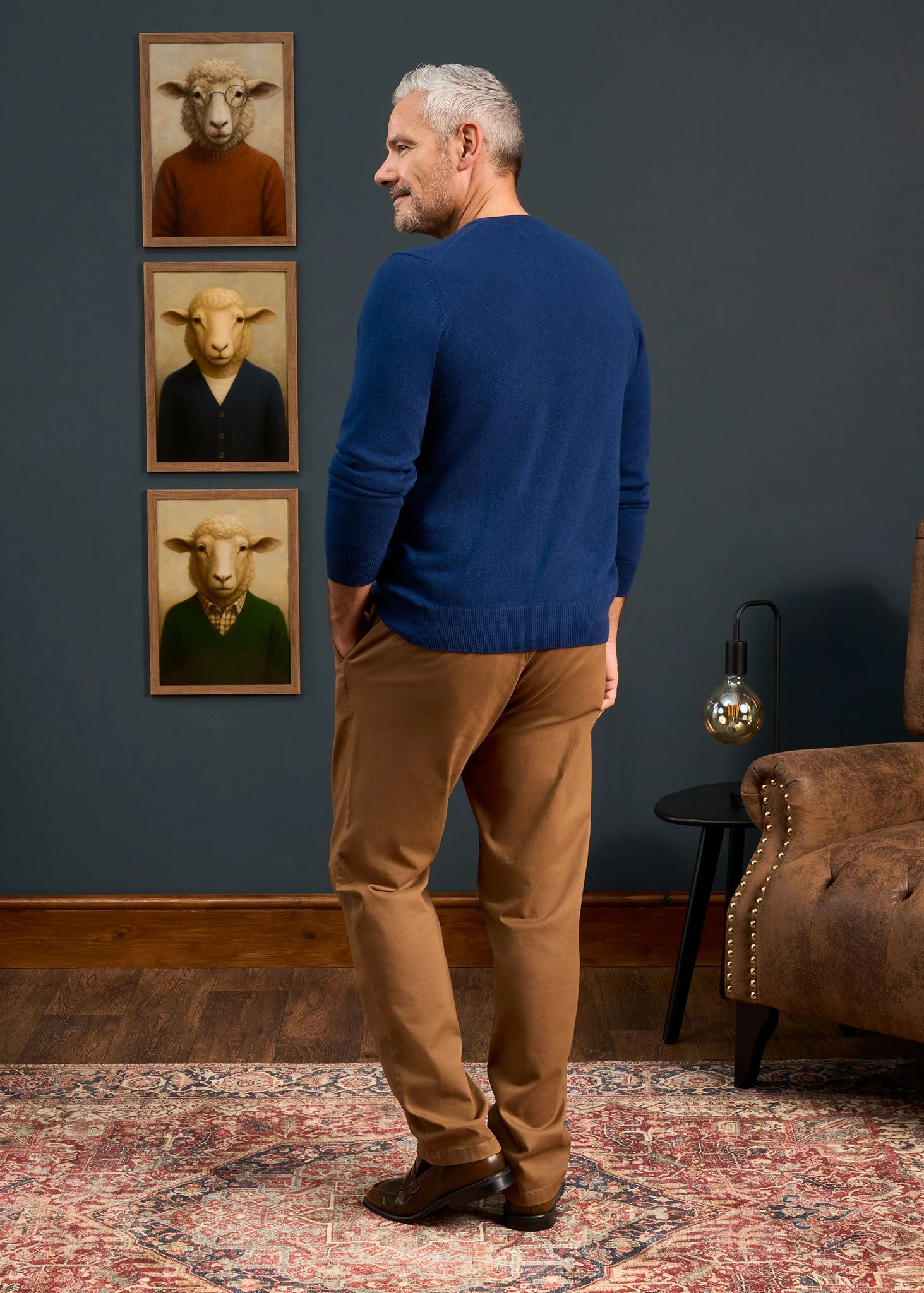 Melfort Cashmere Jumper In Indigo - Regular Fit 5 Melfort Cashmere Jumper In Indigo - Regular Fit - Image 5