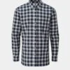 Men's Cotton Button Down Blue Check Shirt - Regular Fit