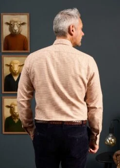 Men's Cotton Button Down Brown Small Check Shirt - Regular Fit 7 Men's Cotton Button Down Brown Small Check Shirt - Regular Fit -Alan Paine Fashion Store Mens Cotton Button Down Shirt Small Brown Check 2