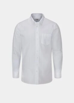 Men's Oxford Cotton Button Down Shirt In White