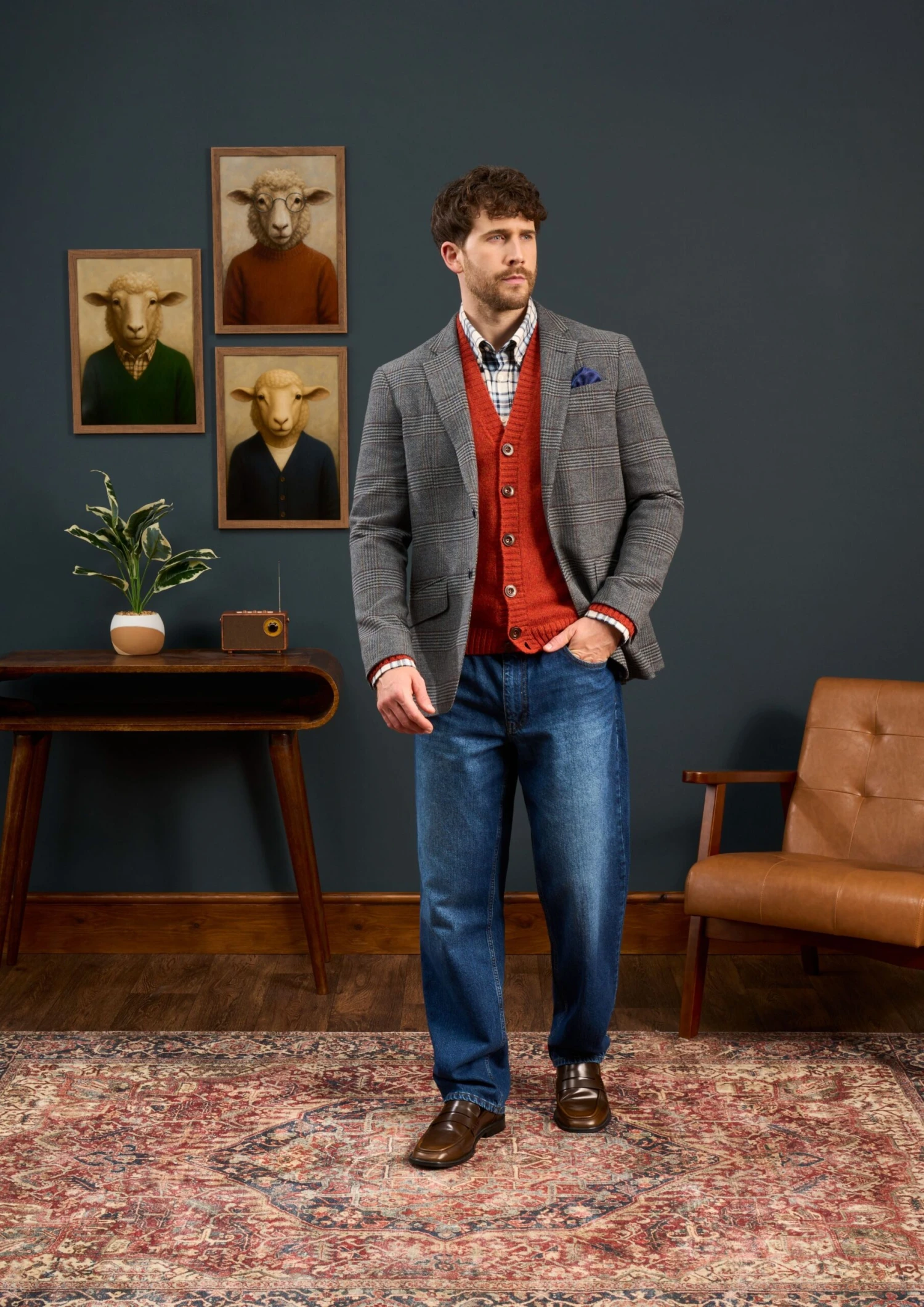 Surrey Tweed Lined Blazer In Blue Check - Regular Fit 5 Surrey Tweed Lined Blazer In Blue Check - Regular Fit - Image 5