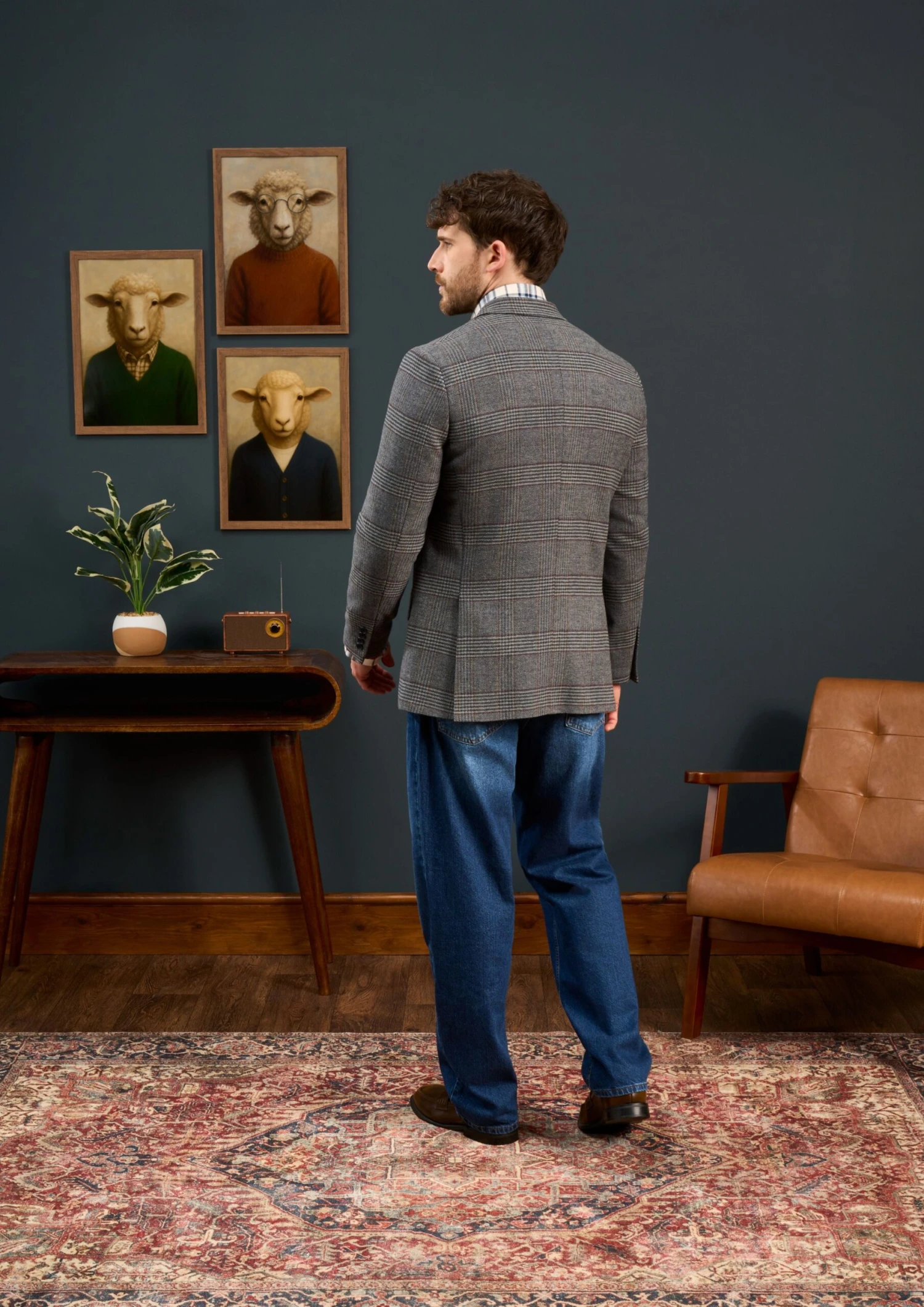 Surrey Tweed Lined Blazer In Blue Check - Regular Fit 6 Surrey Tweed Lined Blazer In Blue Check - Regular Fit - Image 6