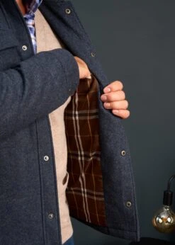 Richmond Men's Knitted Quilted Shacket In Navy 7 Richmond Men's Knitted Quilted Shacket In Navy -Alan Paine Fashion Store Mens Knitted Quilted Shacket Navy 2