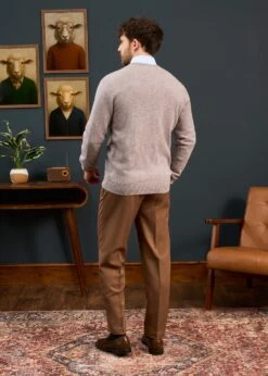 Lenzie Men's Lambswool Jumper In Fusion - Regular Fit -Alan Paine Fashion Store Mens Lambswool Crew Neck Regular Fit Fusion 1