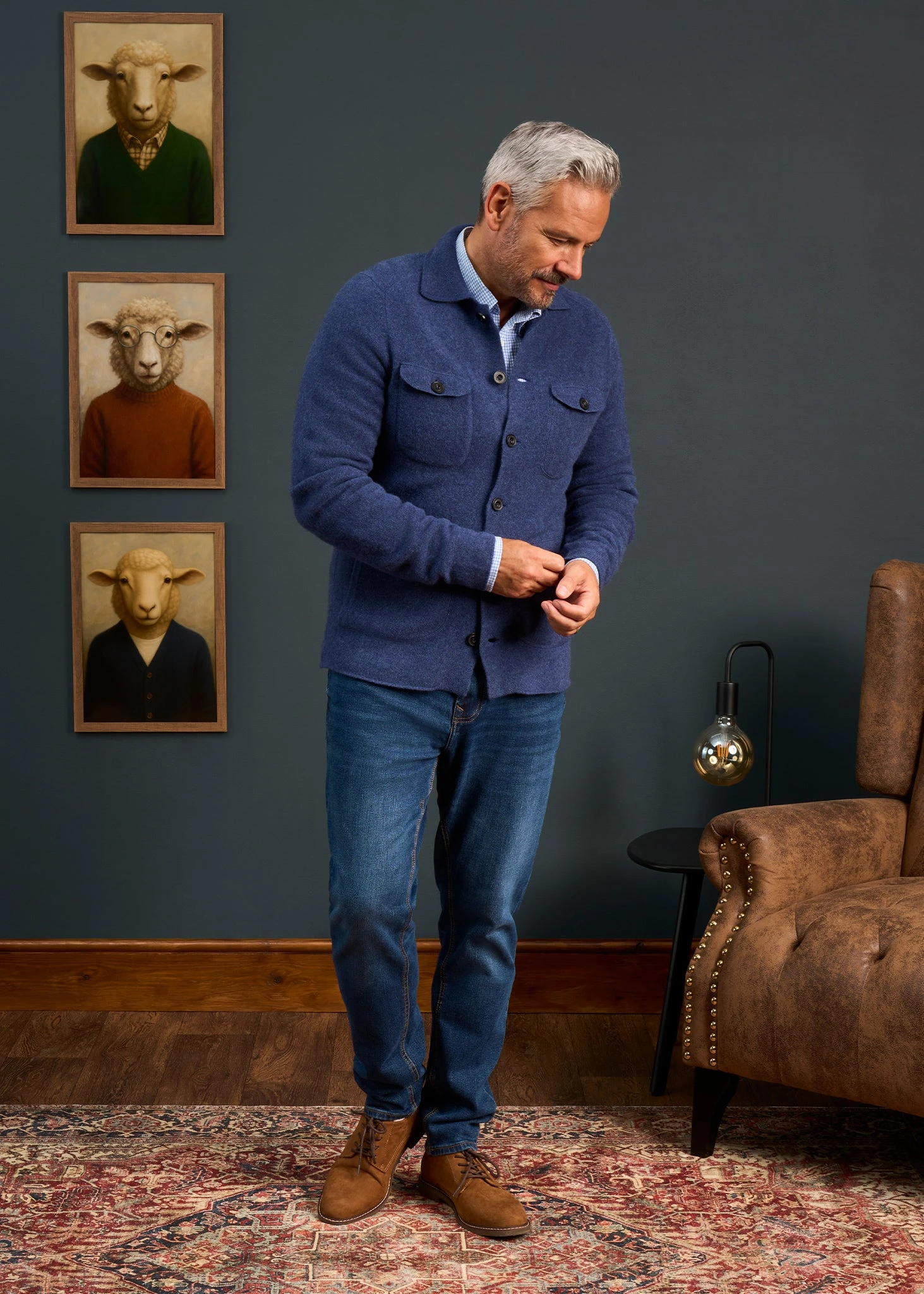 Ferndale Men's Knitted Lambswool Shirt In Rhapsody - Regular Fit 2 Ferndale Men's Knitted Lambswool Shirt In Rhapsody - Regular Fit - Image 2