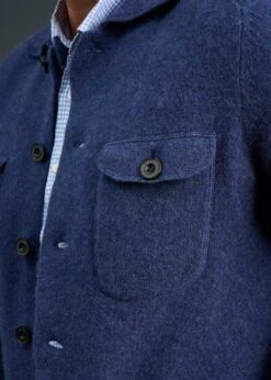 Ferndale Men's Knitted Lambswool Shirt In Rhapsody - Regular Fit 8 Ferndale Men's Knitted Lambswool Shirt In Rhapsody - Regular Fit -Alan Paine Fashion Store Mens Lambswool Overshirt Blue 2