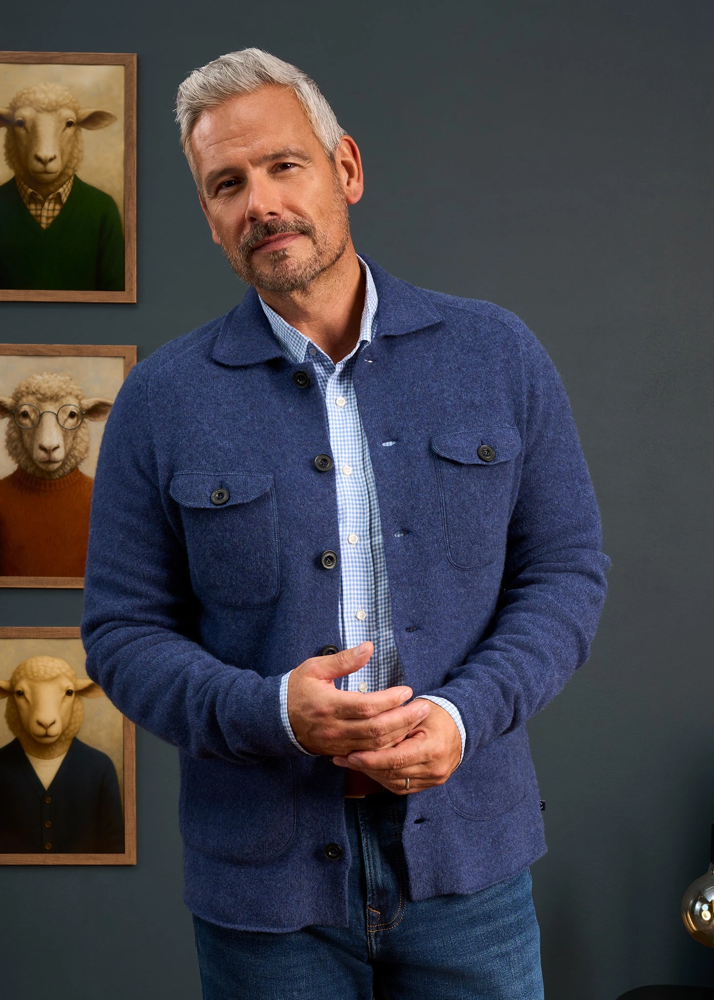 Ferndale Men's Knitted Lambswool Shirt In Rhapsody - Regular Fit 1 Ferndale Men's Knitted Lambswool Shirt In Rhapsody - Regular Fit