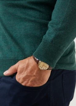 Barton Merino Wool 1/4 Zip Mock Jumper In Hunter - Regular Fit 13 Barton Merino Wool 1/4 Zip Mock Jumper In Hunter - Regular Fit -Alan Paine Fashion Store Mens Merino Wool Half Zip Jumper Hunter 5