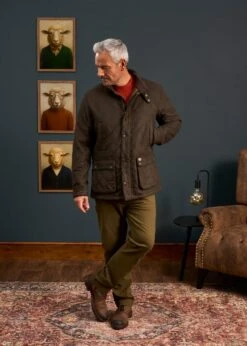 Felwell Men's Quilted Jacket In Olive - Regular Fit -Alan Paine Fashion Store Mens Quilted Jacket Olive 1 52d84907 7bce 41e1 8c29 fe2bb4dfc1ba