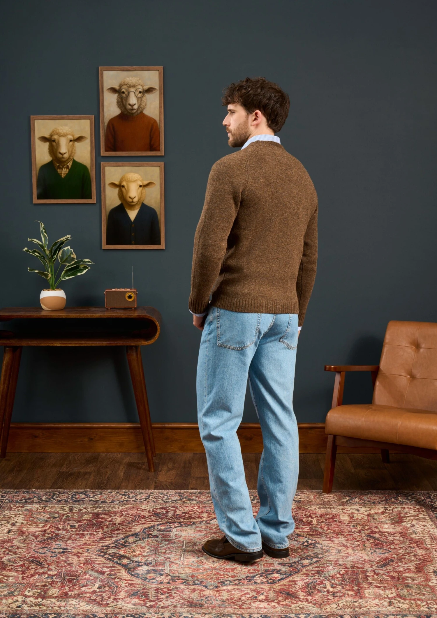 Kinloch Men's Shetland Wool Cardigan In Scots Pine 4 Kinloch Men's Shetland Wool Cardigan In Scots Pine - Image 4