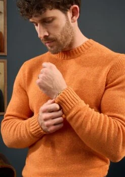 Kinnadie Supersoft Shetland Clementine Jumper - Regular Fit -Alan Paine Fashion Store Mens Shetland Wool Jumper Orange 3 1 5e53fbcb ce29 4fd7 93cf d737c99ab44e