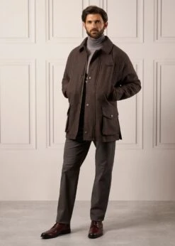 Surrey Waterproof Tweed Coat In Bramble - Shooting Fit 10 Surrey Waterproof Tweed Coat In Bramble - Shooting Fit -Alan Paine Fashion Store Mens Tweed Waterproof Coat Surrey Bramble 4