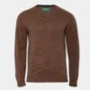 Streetly Men's V Neck Jumper In Tobacco - Classic Fit