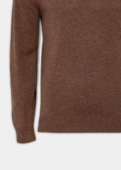 Streetly Men's V Neck Jumper In Tobacco - Classic Fit -Alan Paine Fashion Store Mens Lambswool Jumper Tobacco Streetly 2