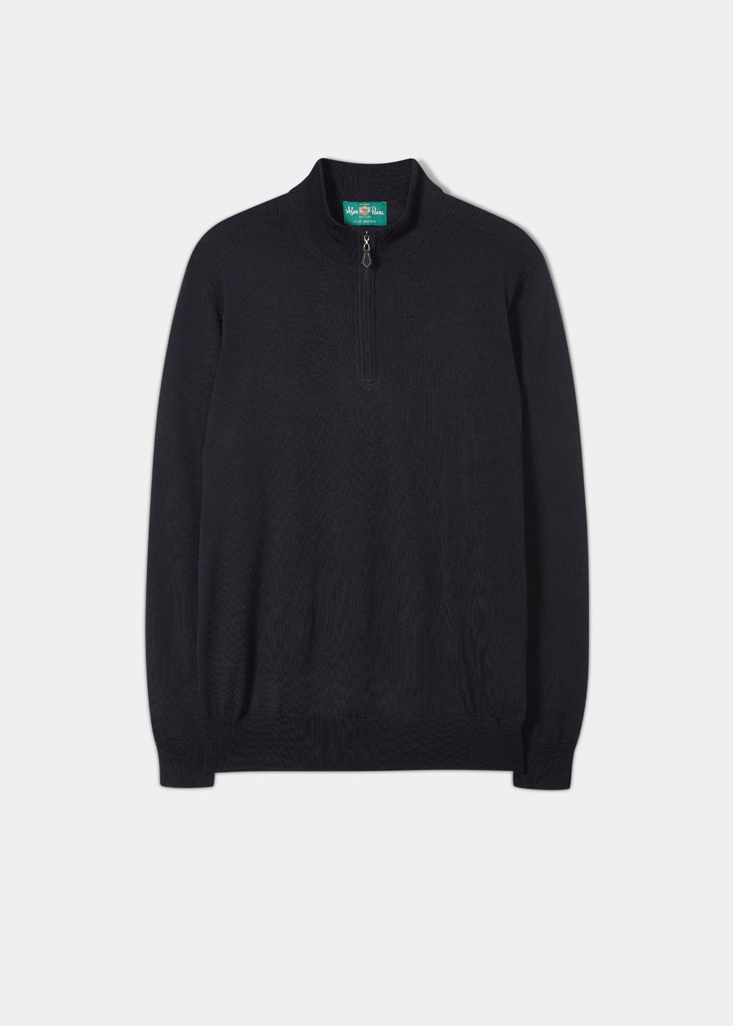 Barton Merino Wool 1/4 Zip Mock Jumper In Dark Navy - Regular Fit 1 Barton Merino Wool 1/4 Zip Mock Jumper In Dark Navy - Regular Fit