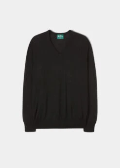 Millbreck Men's Merino Wool Jumper In Black - Regular Fit