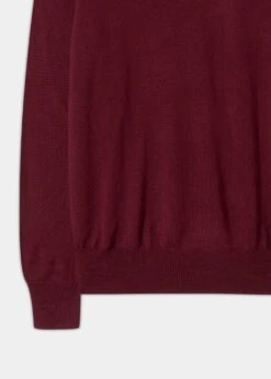Radstone Men's Merino Wool Jumper In Bordeaux - Regular Fit -Alan Paine Fashion Store Merino Wool Jumper Bordeaux 2