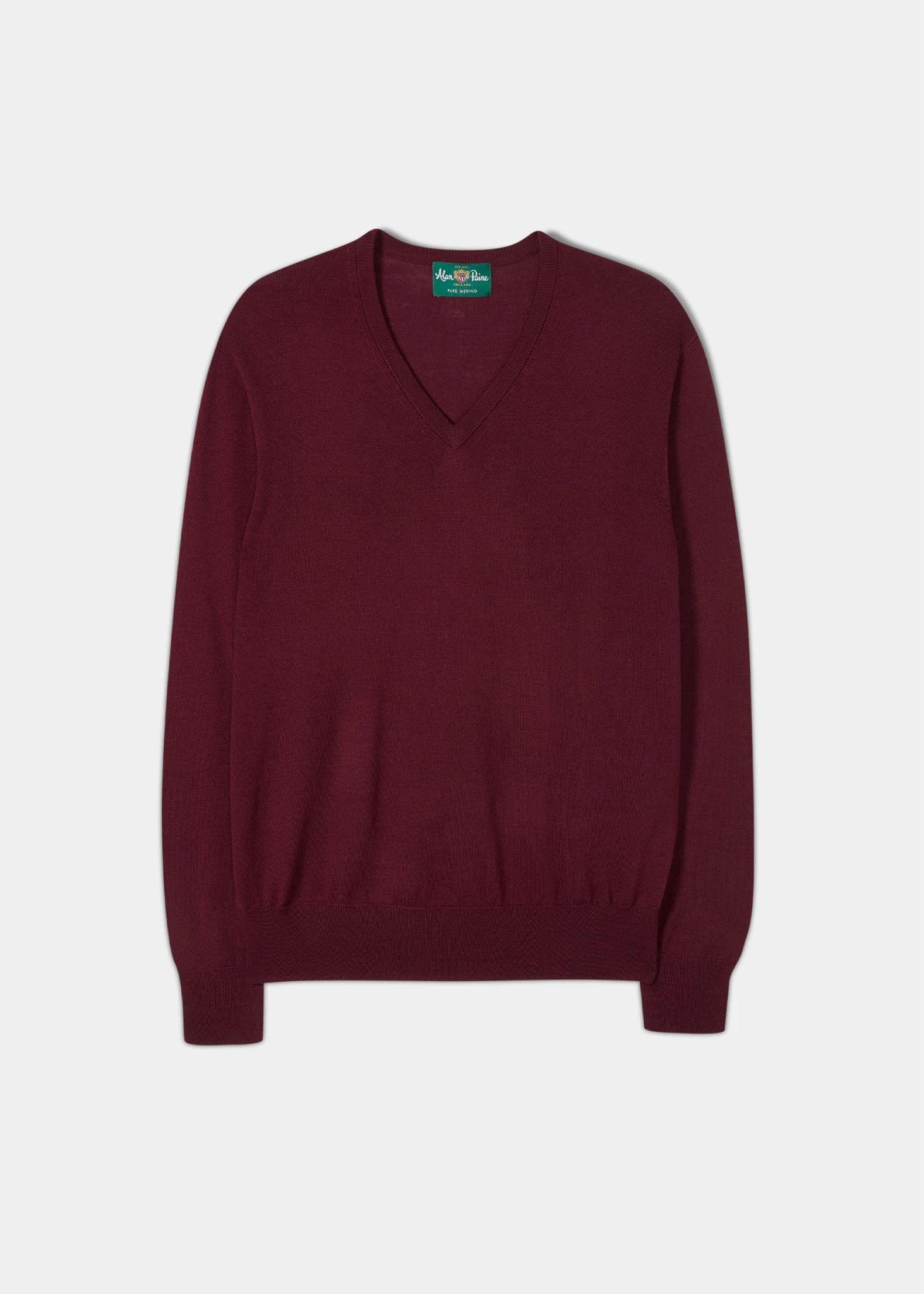 Millbreck Men's Merino Wool Jumper In Bordeaux - Regular Fit 1 Millbreck Men's Merino Wool Jumper In Bordeaux - Regular Fit