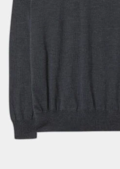 Radstone Men's Merino Wool Jumper In Charcoal - Regular Fit -Alan Paine Fashion Store Merino Wool Jumper Charcoal 2
