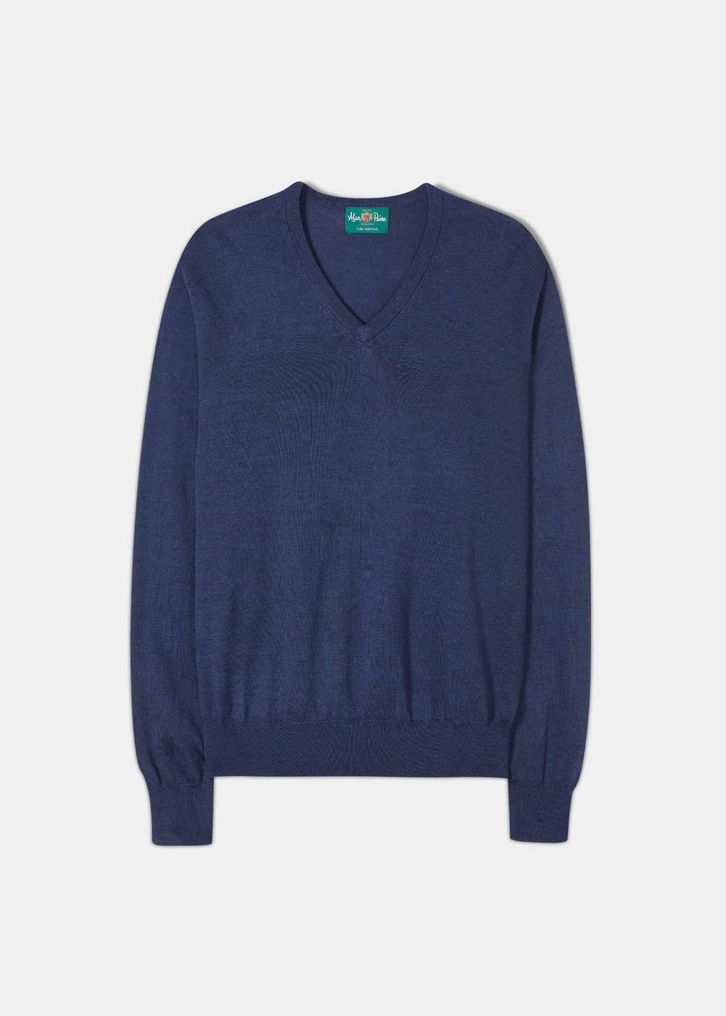 Millbreck Men's Merino Wool Jumper In Indigo - Regular Fit 1 Millbreck Men's Merino Wool Jumper In Indigo - Regular Fit