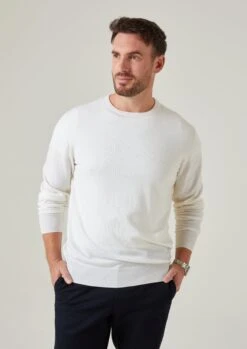 Radstone Men's Merino Wool Jumper In Ecru - Regular Fit 8 Radstone Men's Merino Wool Jumper In Ecru - Regular Fit -Alan Paine Fashion Store Radstone Men s Merino Wool Jumper In Regular Fit Ecru 5