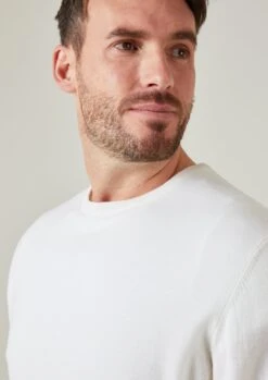 Radstone Men's Merino Wool Jumper In Ecru - Regular Fit 9 Radstone Men's Merino Wool Jumper In Ecru - Regular Fit -Alan Paine Fashion Store Radstone Men s Merino Wool Jumper In Regular Fit Ecru 6